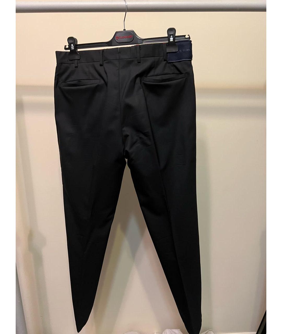 KITON Черные шерстяные повседневные брюки, фото 2