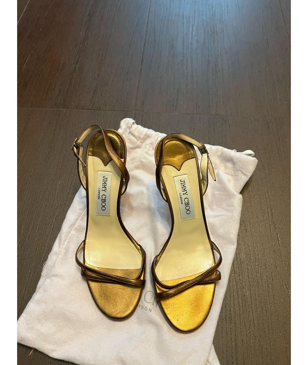 JIMMY CHOO Коралловые кожаные босоножки, фото 2