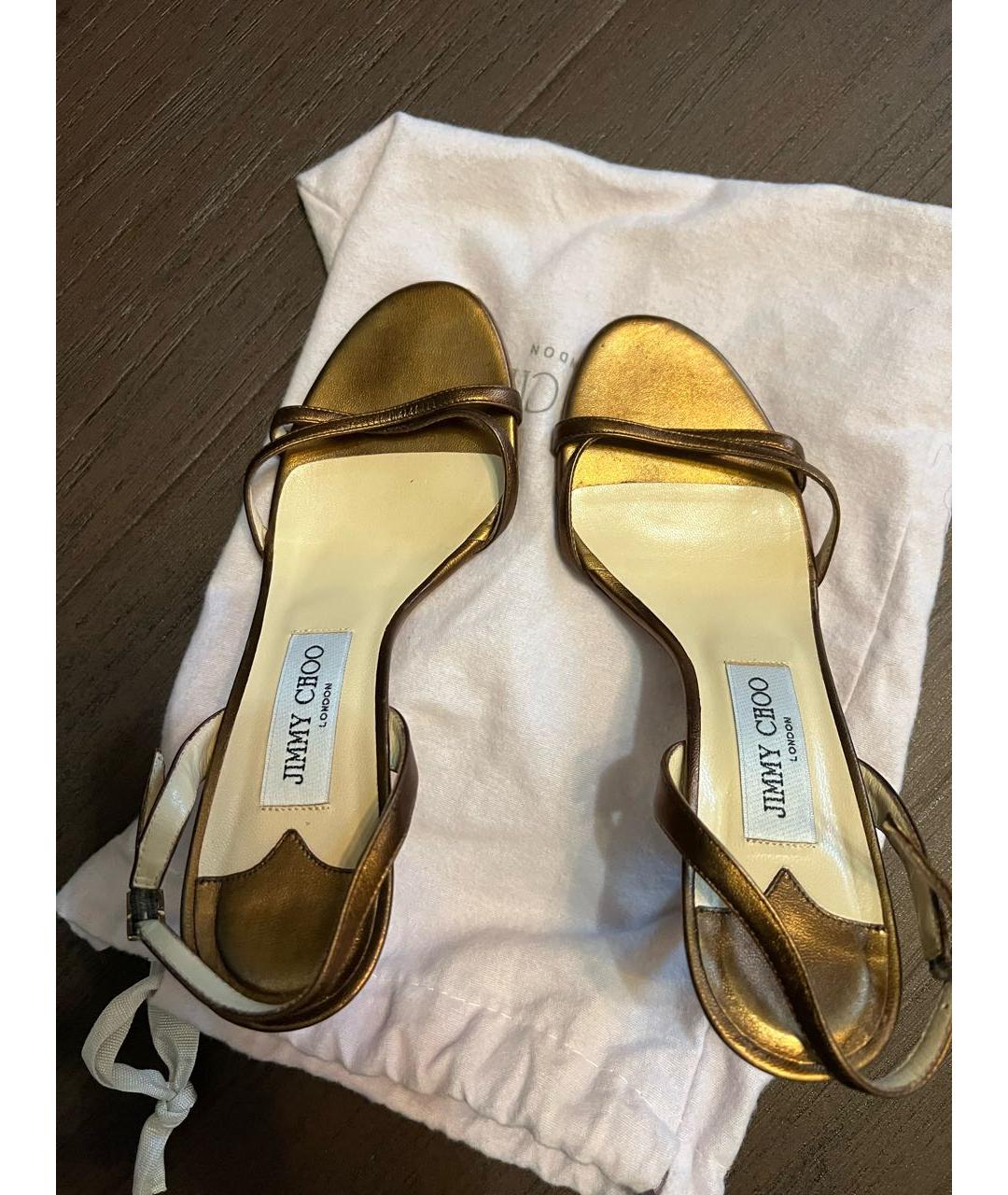 JIMMY CHOO Коралловые кожаные босоножки, фото 3