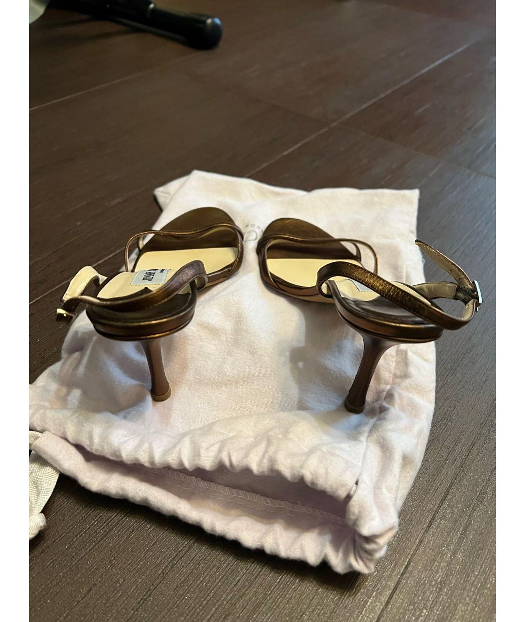 JIMMY CHOO Коралловые кожаные босоножки, фото 4