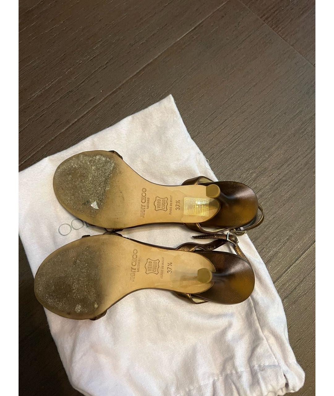 JIMMY CHOO Коралловые кожаные босоножки, фото 5