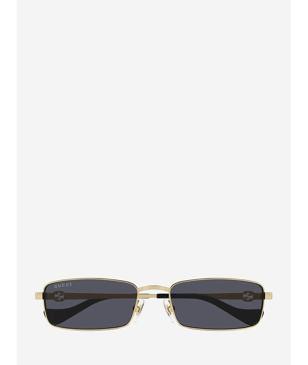 GUCCI Золотые металлические солнцезащитные очки, фото 6