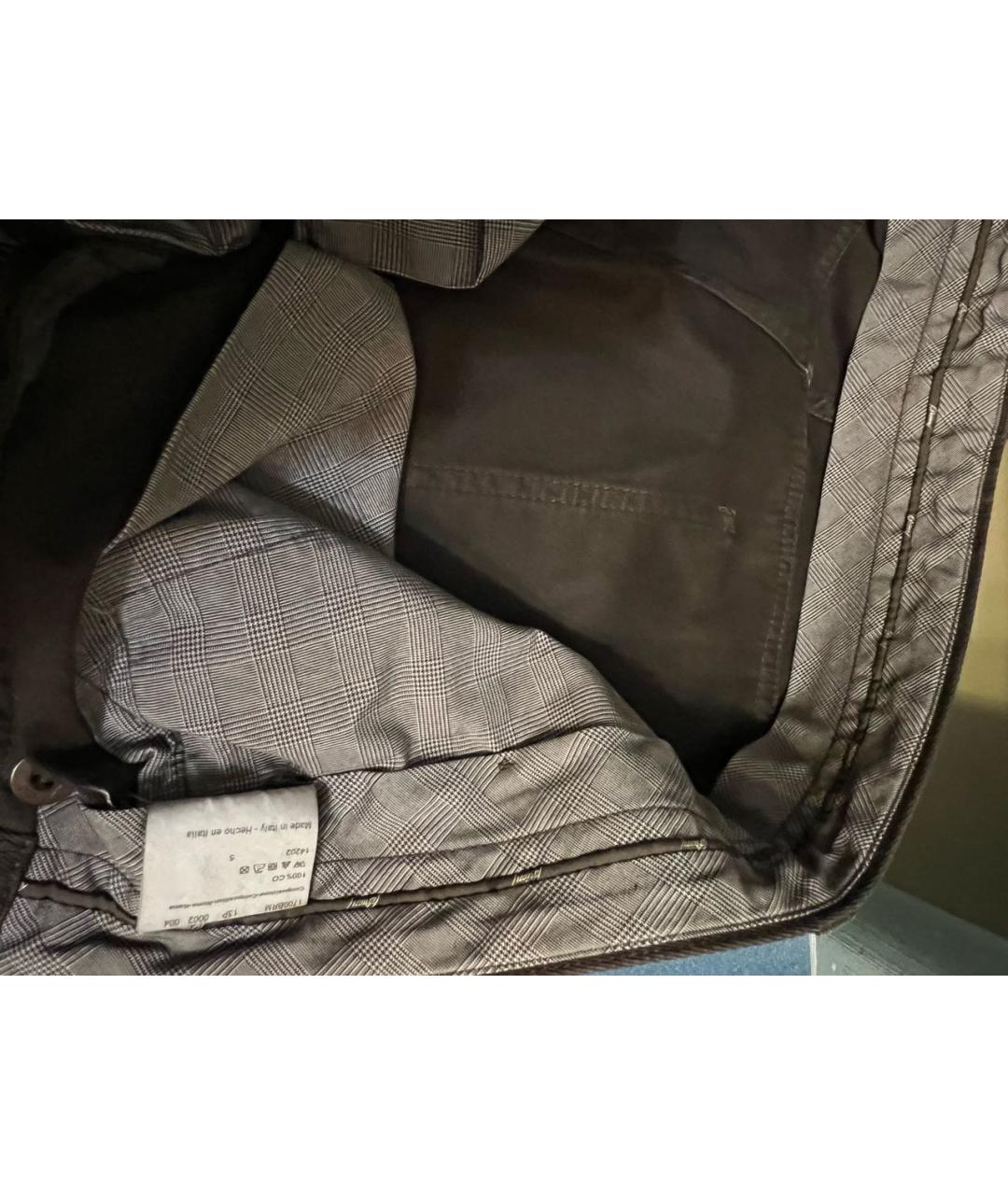 BRIONI Коричневые хлопковые прямые джинсы, фото 3