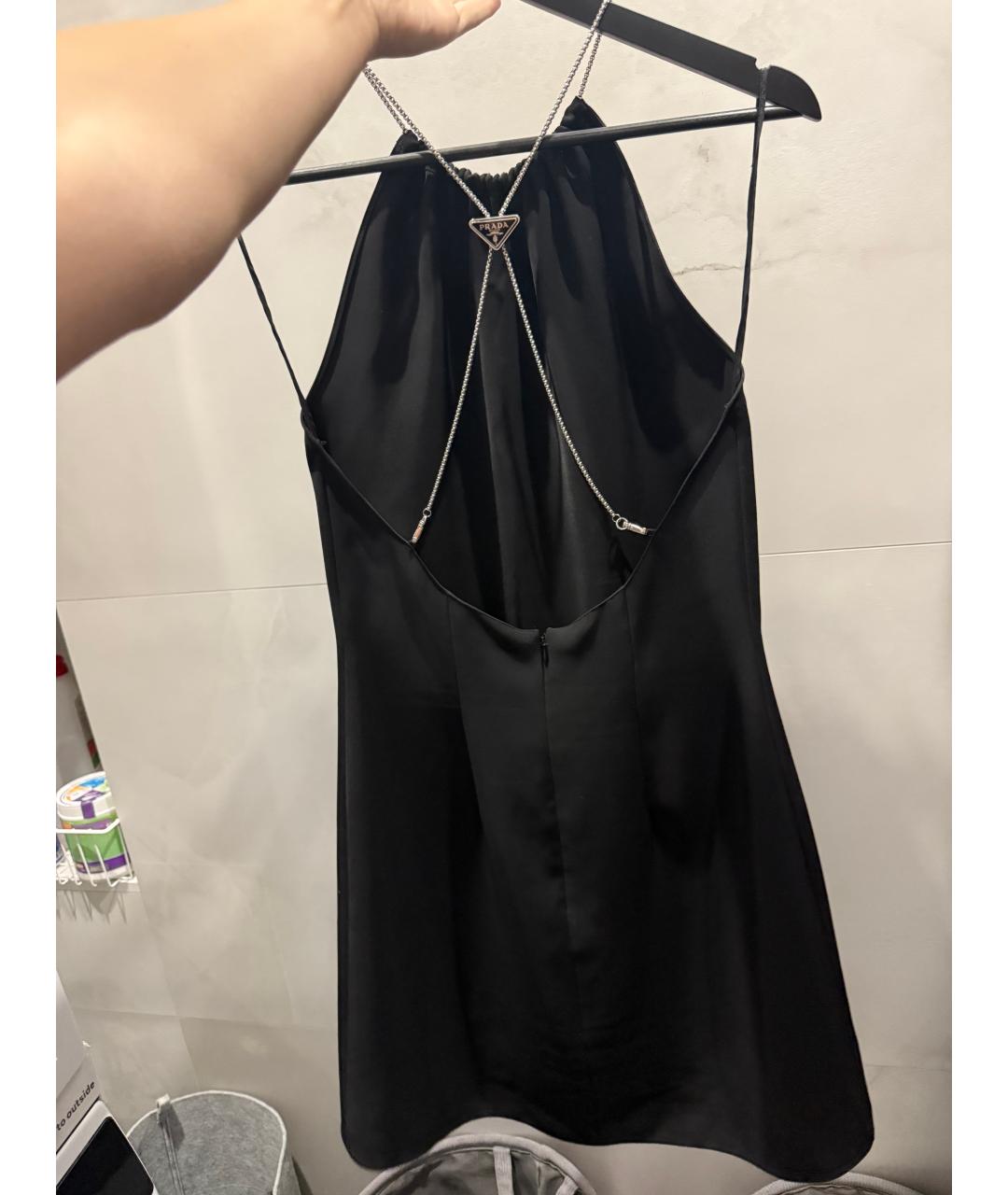 PRADA Черное полиэстеровое коктейльное платье, фото 6