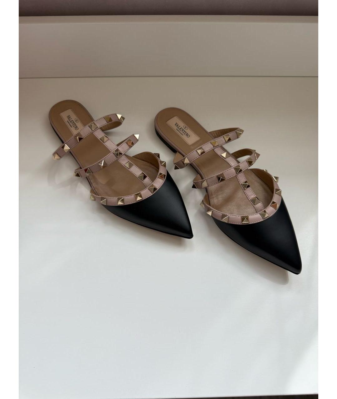 VALENTINO Черные кожаные мюли, фото 7