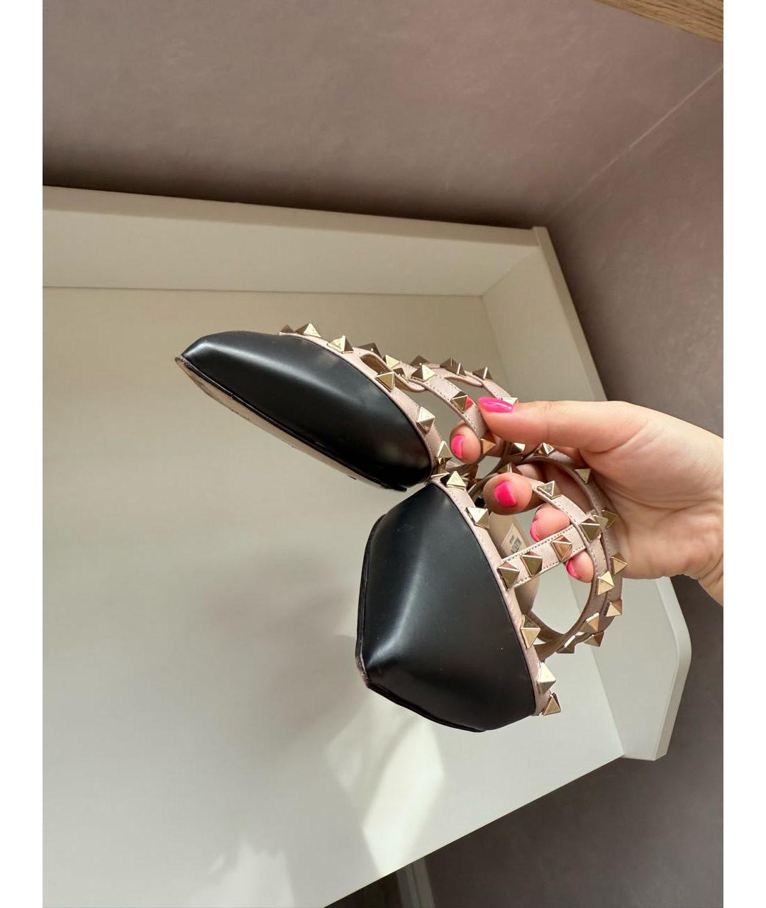 VALENTINO Черные кожаные мюли, фото 6