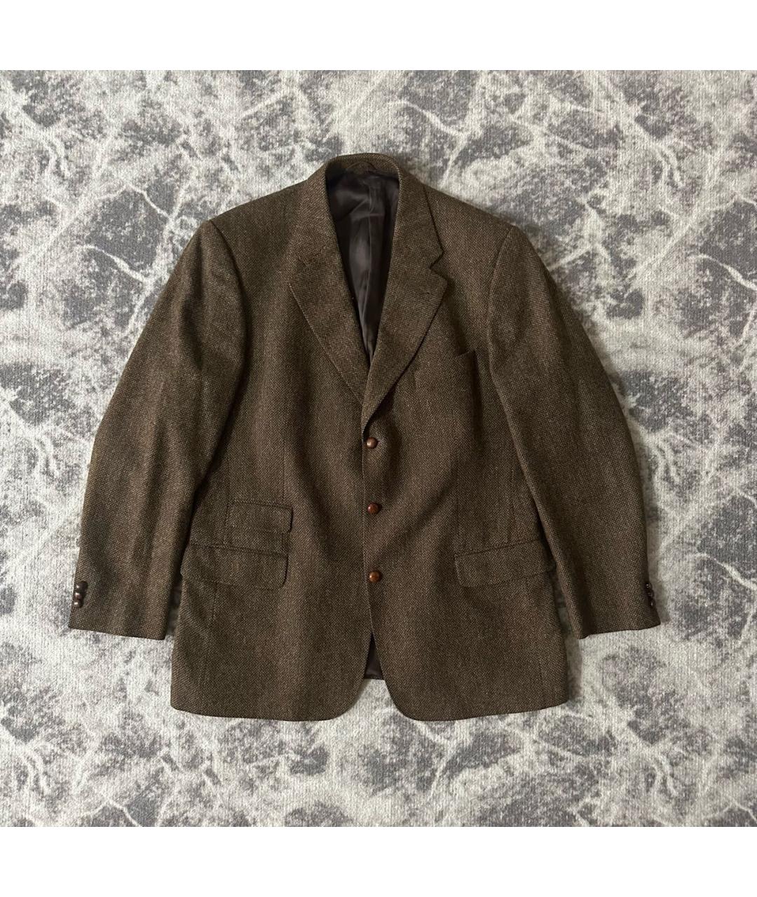 BURBERRY Коричневый шерстяной пиджак, фото 8