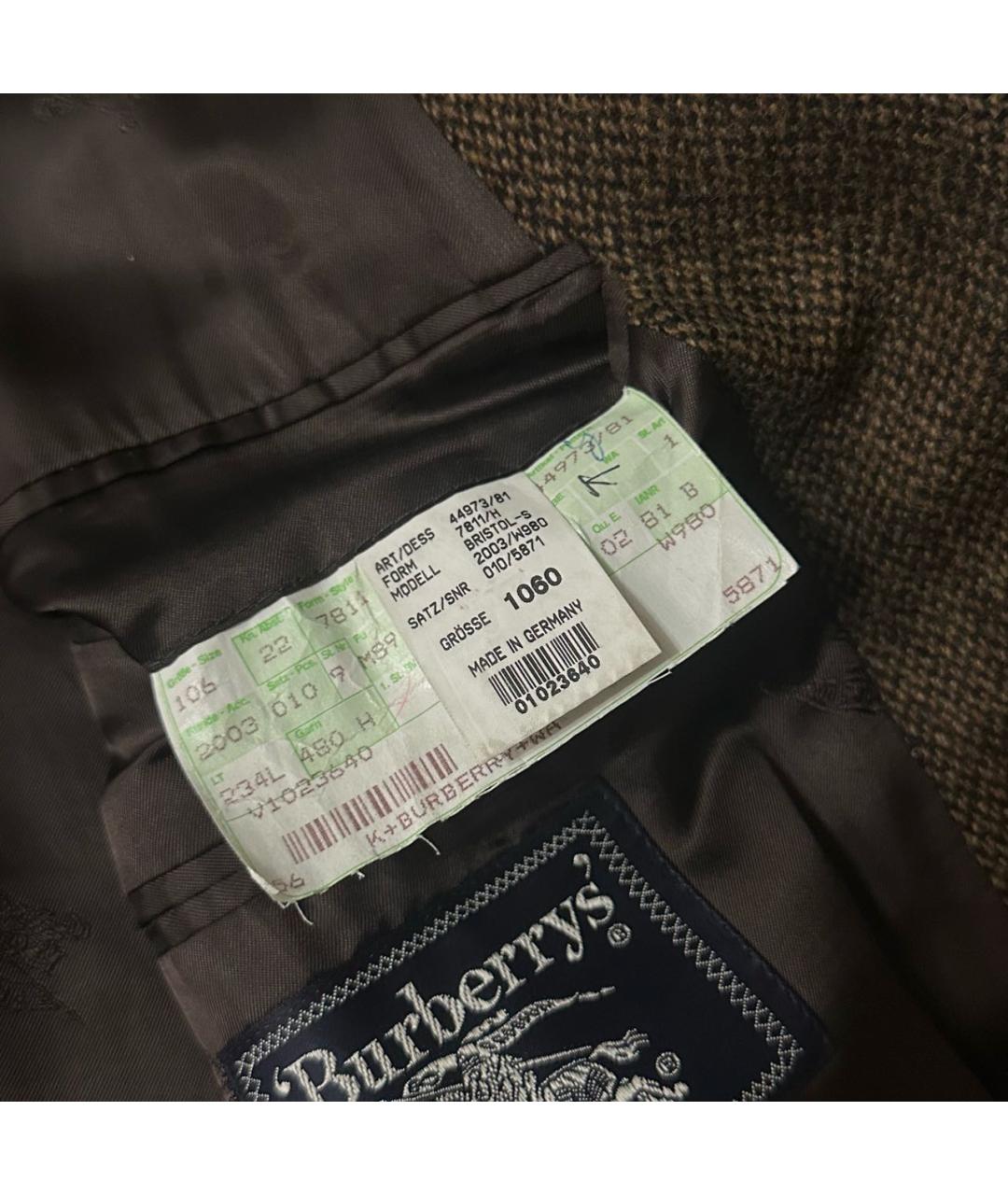 BURBERRY Коричневый шерстяной пиджак, фото 7