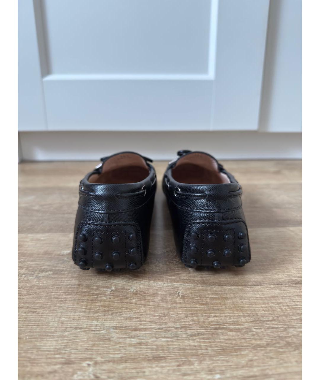 TOD'S Черные кожаные мокасины, фото 4