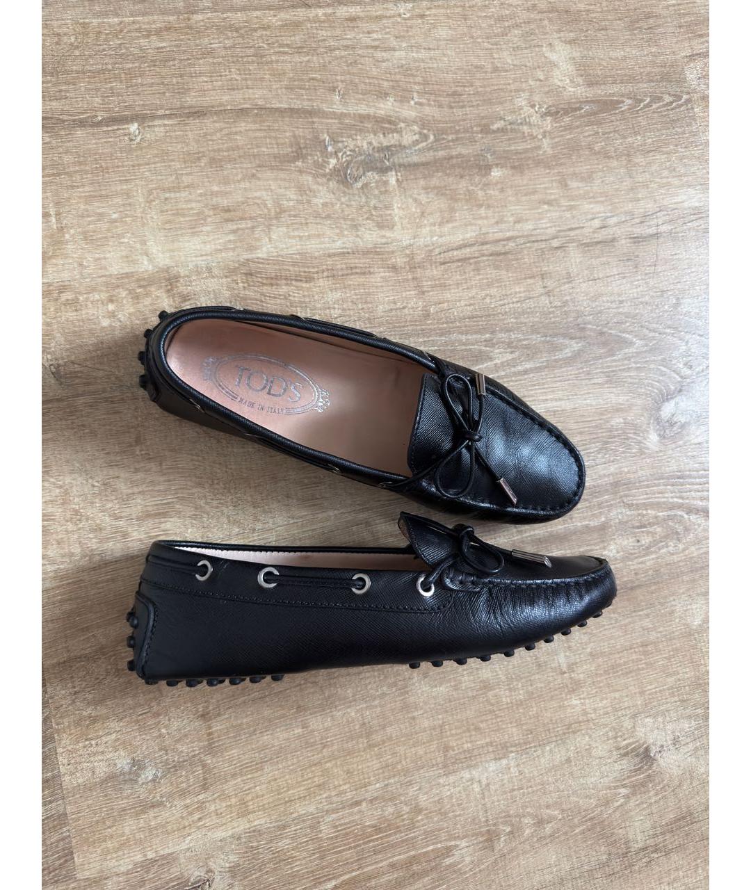 TOD'S Черные кожаные мокасины, фото 6