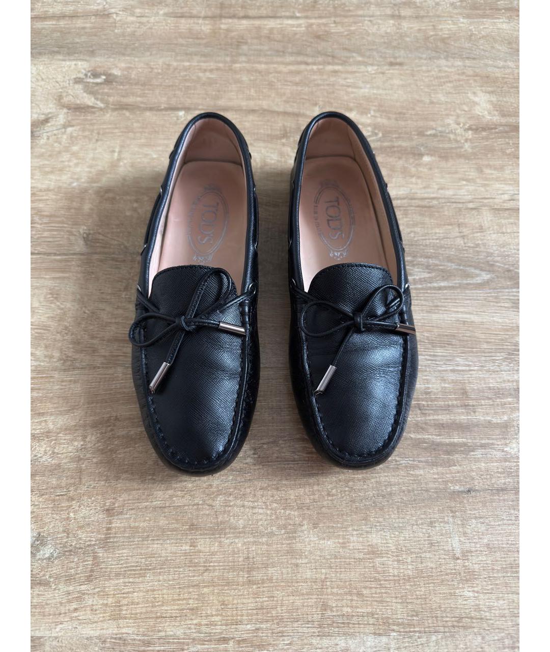 TOD'S Черные кожаные мокасины, фото 8