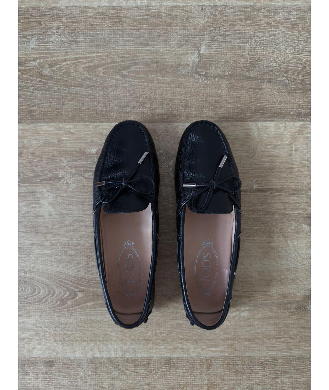 TOD'S Черные кожаные мокасины, фото 3