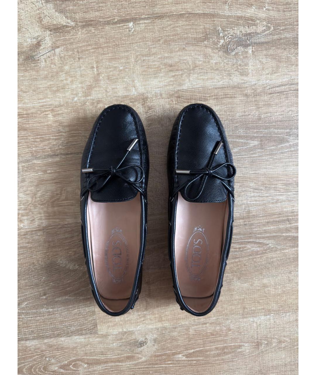 TOD'S Черные кожаные мокасины, фото 7