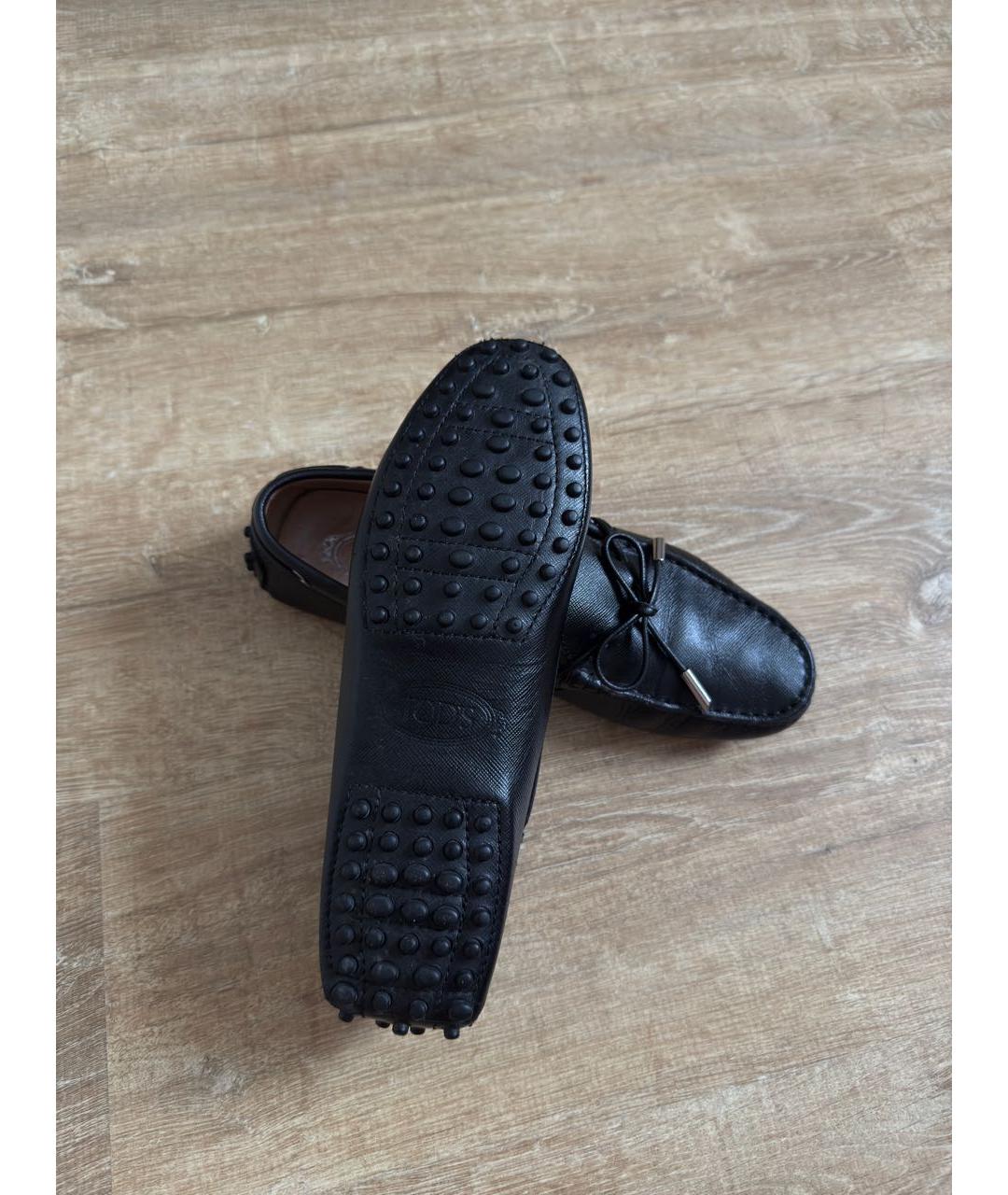 TOD'S Черные кожаные мокасины, фото 5