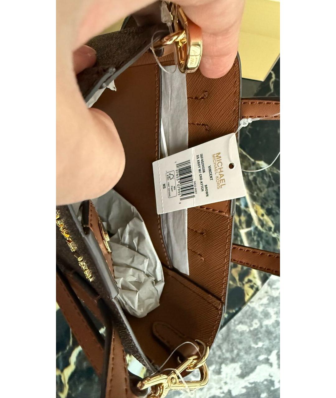 MICHAEL KORS Коричневая сумка с короткими ручками, фото 5