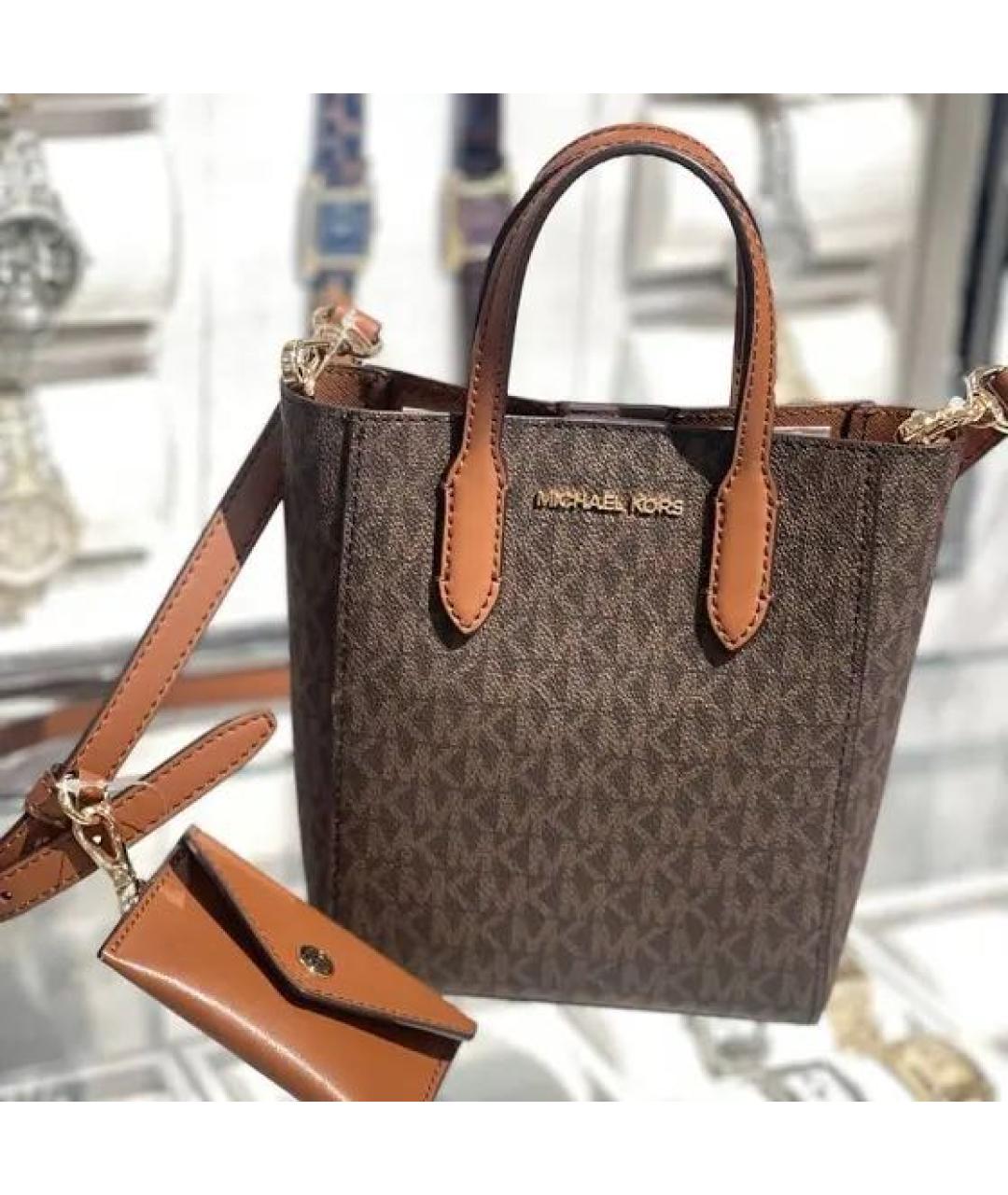MICHAEL KORS Коричневая сумка с короткими ручками, фото 3
