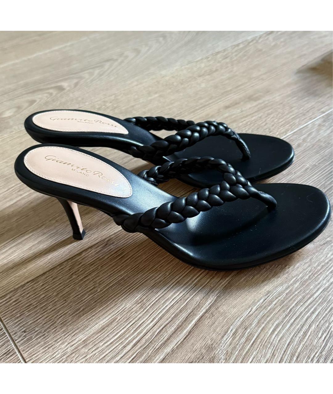 GIANVITO ROSSI Черные кожаные мюли, фото 5