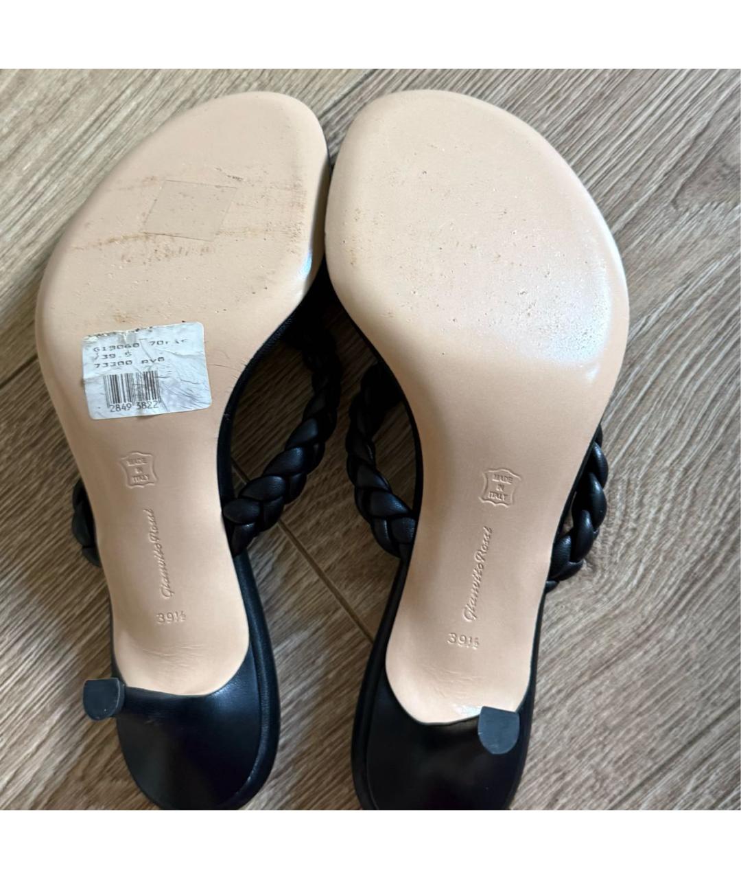 GIANVITO ROSSI Черные кожаные мюли, фото 4