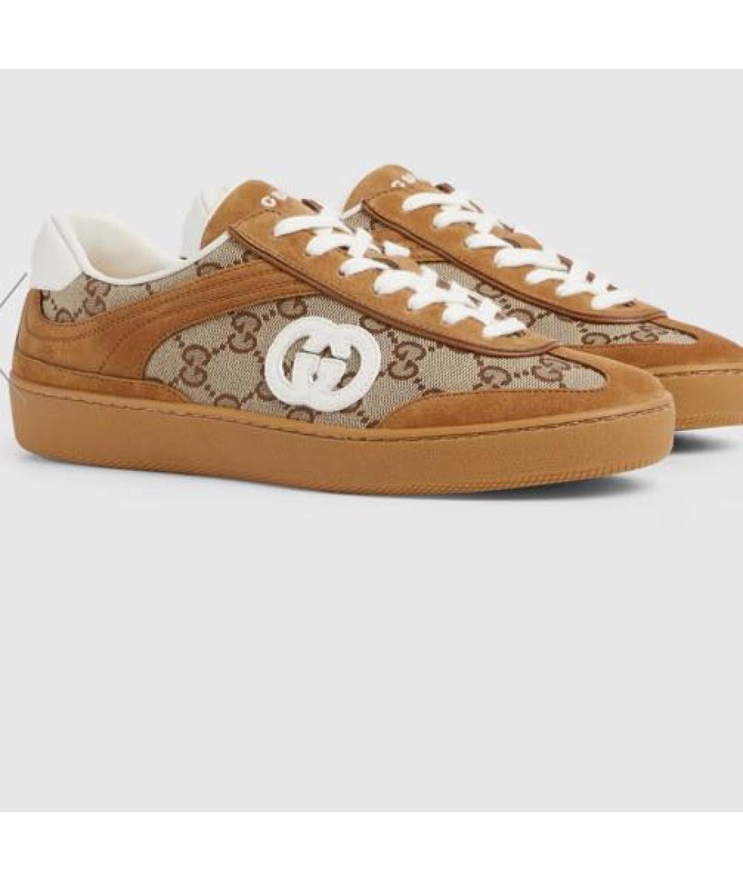 GUCCI Коричневые замшевые кеды, фото 1