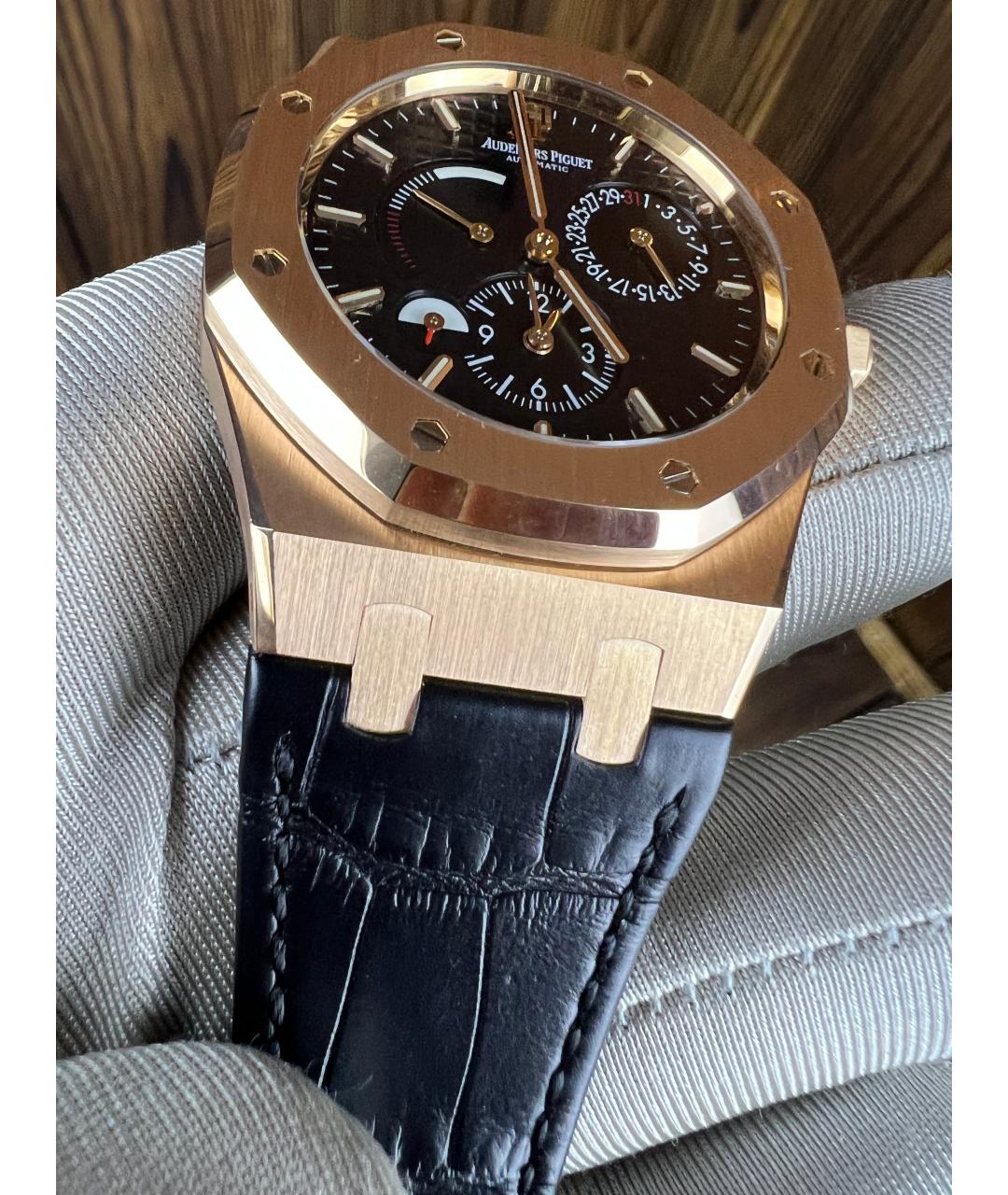 Audemars Piguet Черные часы из розового золота, фото 7