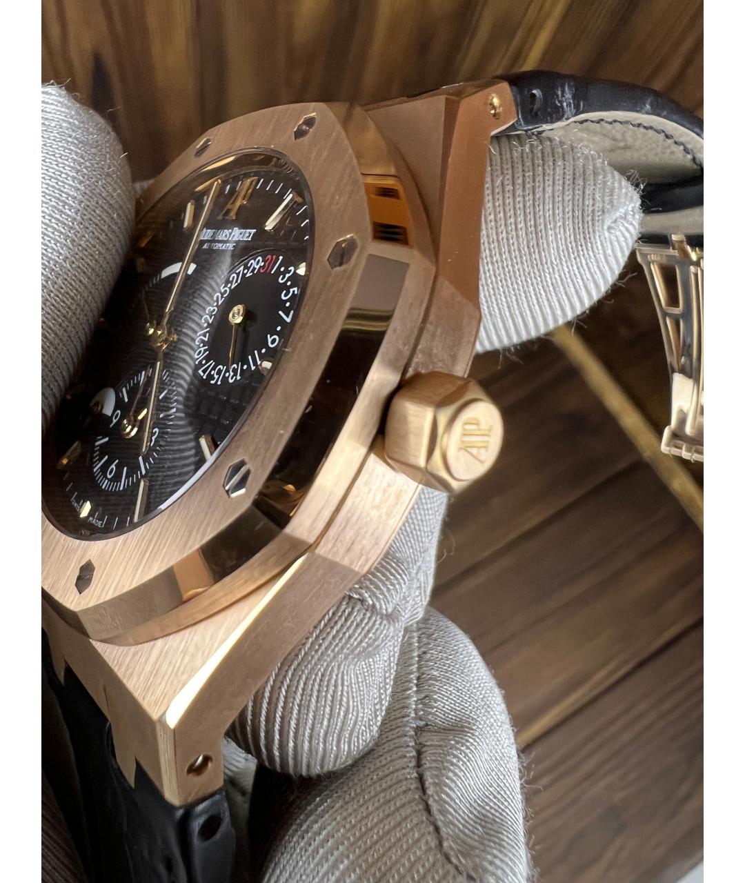 Audemars Piguet Черные часы из розового золота, фото 4