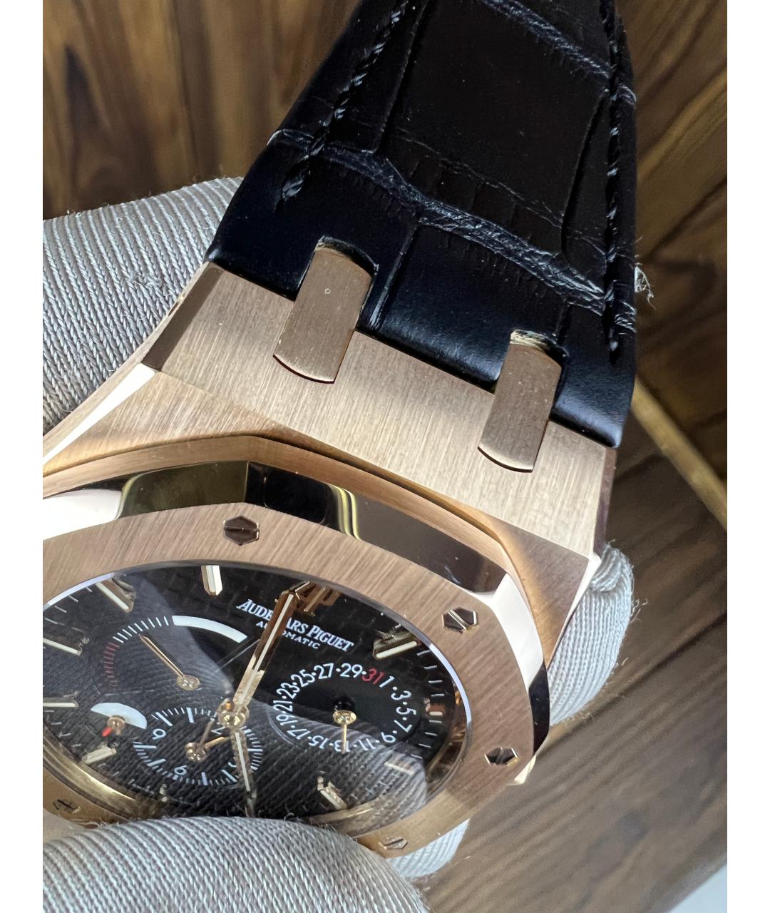 Audemars Piguet Черные часы из розового золота, фото 5