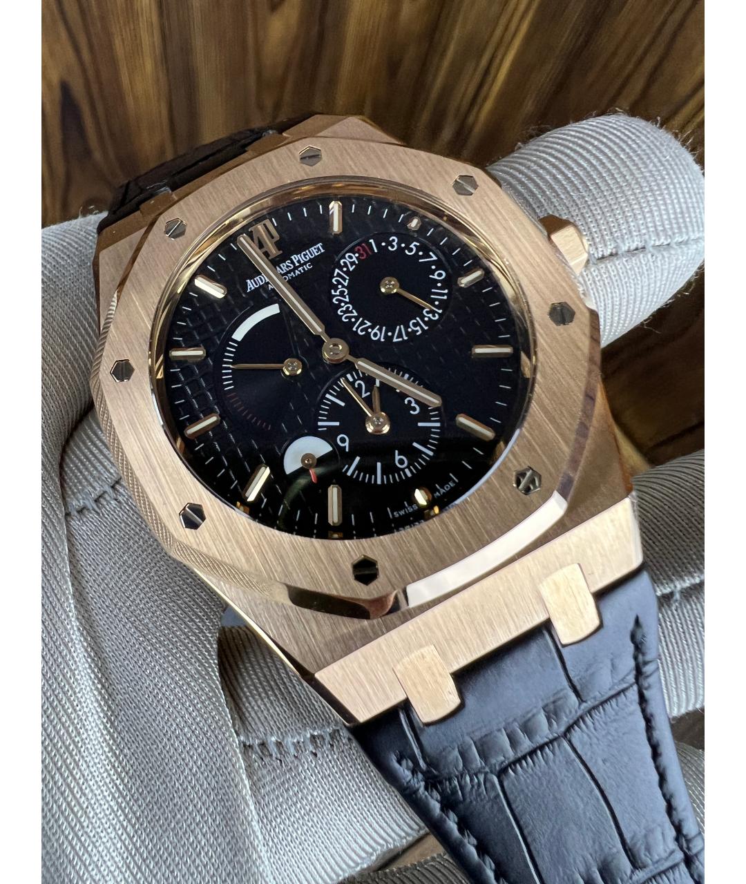 Audemars Piguet Черные часы из розового золота, фото 3