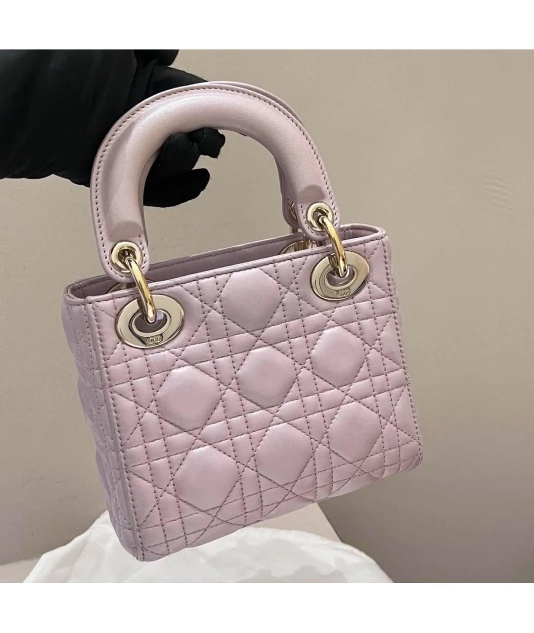 CHRISTIAN DIOR Розовая кожаная сумка с короткими ручками, фото 2
