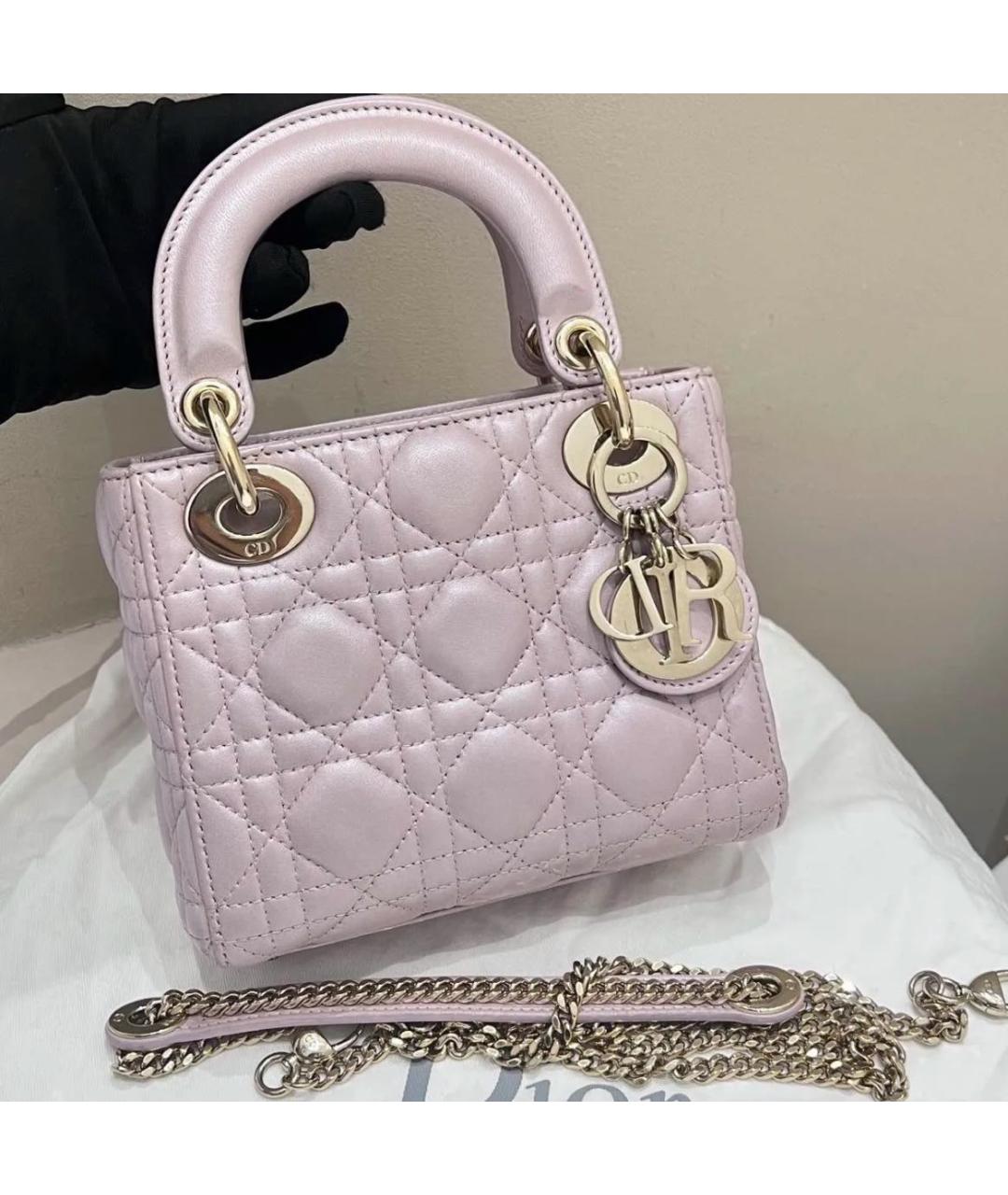 CHRISTIAN DIOR Розовая кожаная сумка с короткими ручками, фото 9