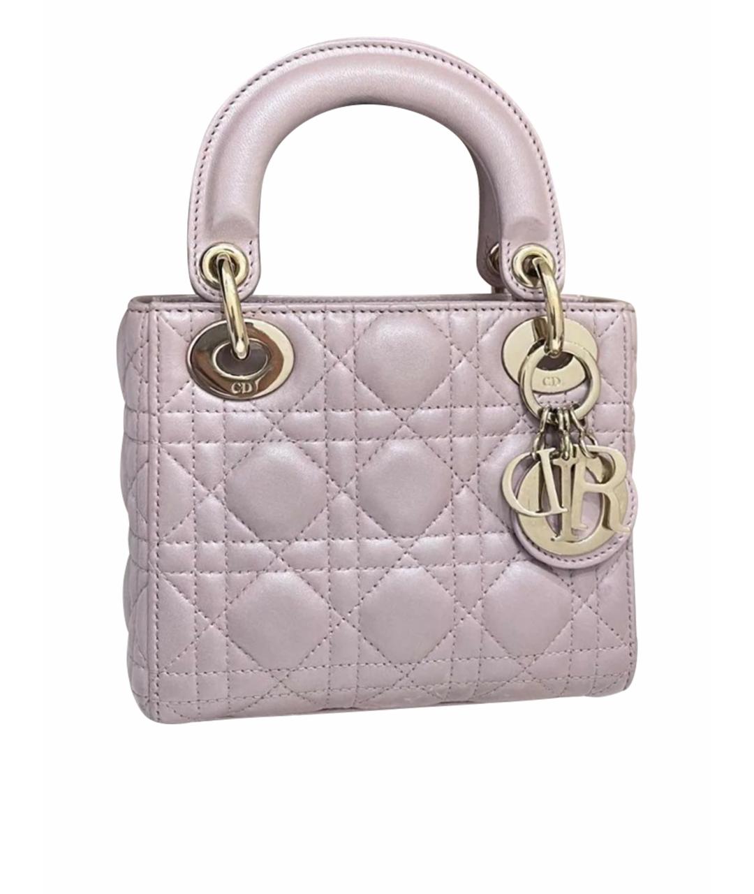 CHRISTIAN DIOR Розовая кожаная сумка с короткими ручками, фото 1