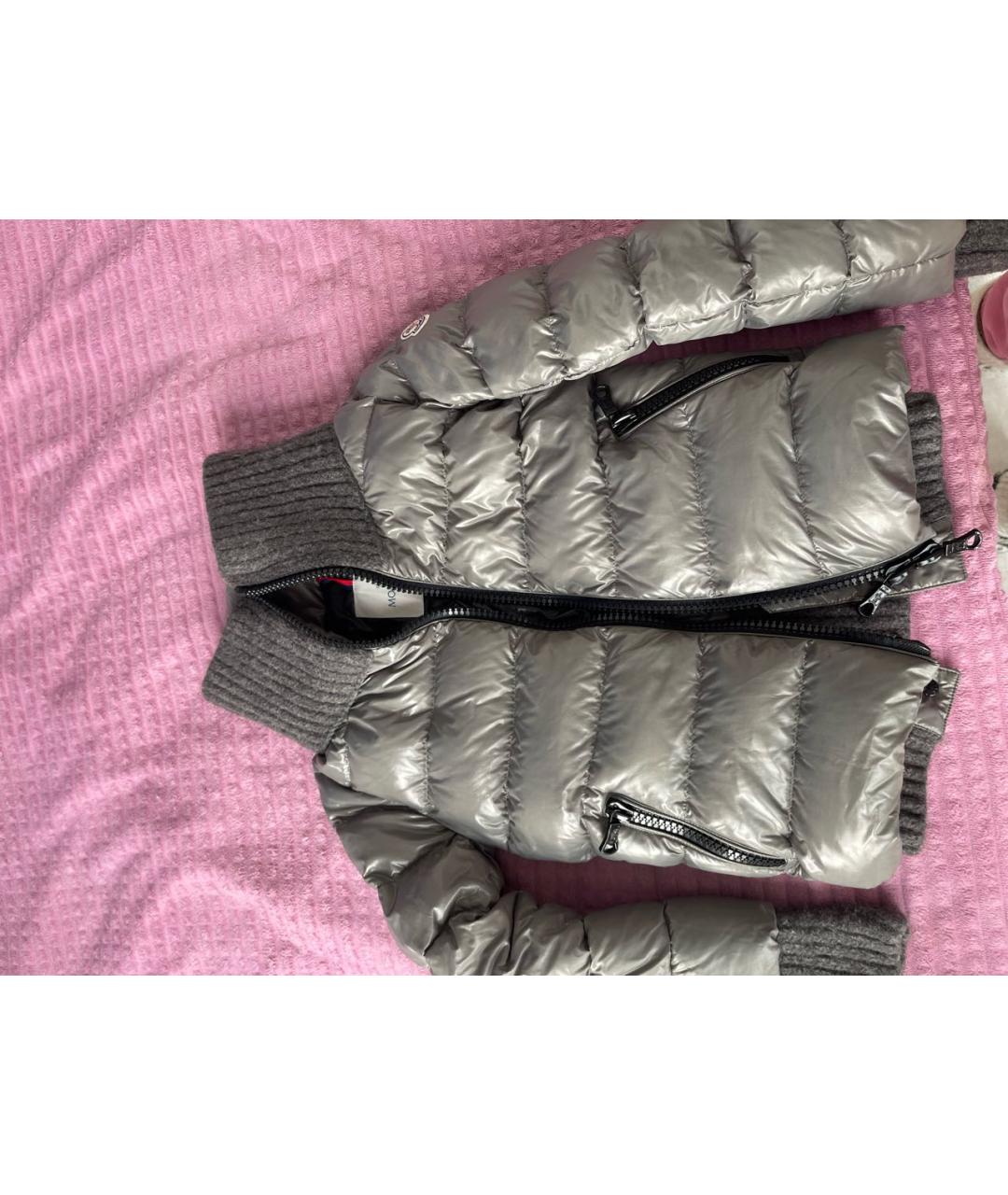 MONCLER Серый деним пуховик, фото 4