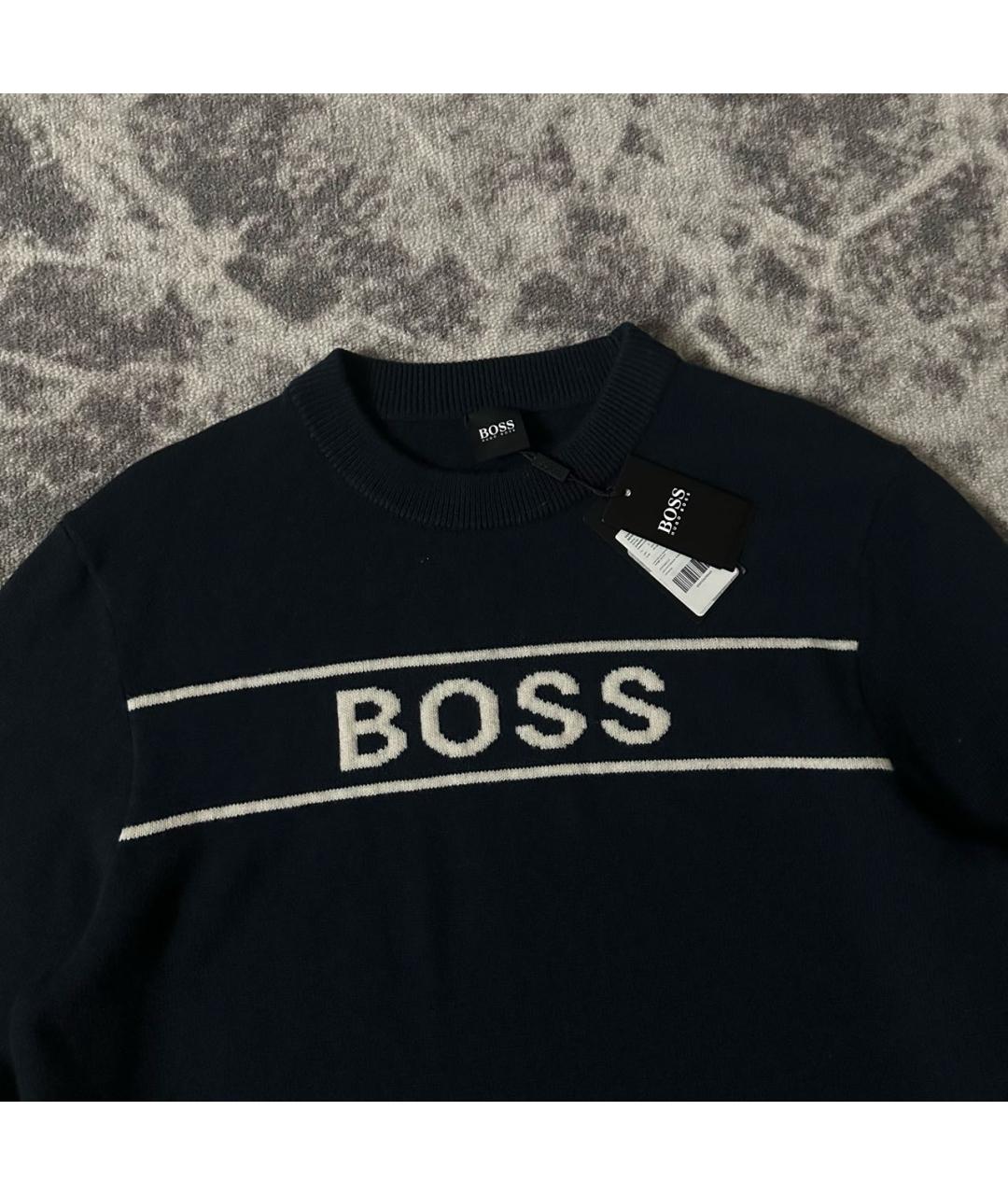 HUGO BOSS Темно-синий шерстяной джемпер / свитер, фото 3