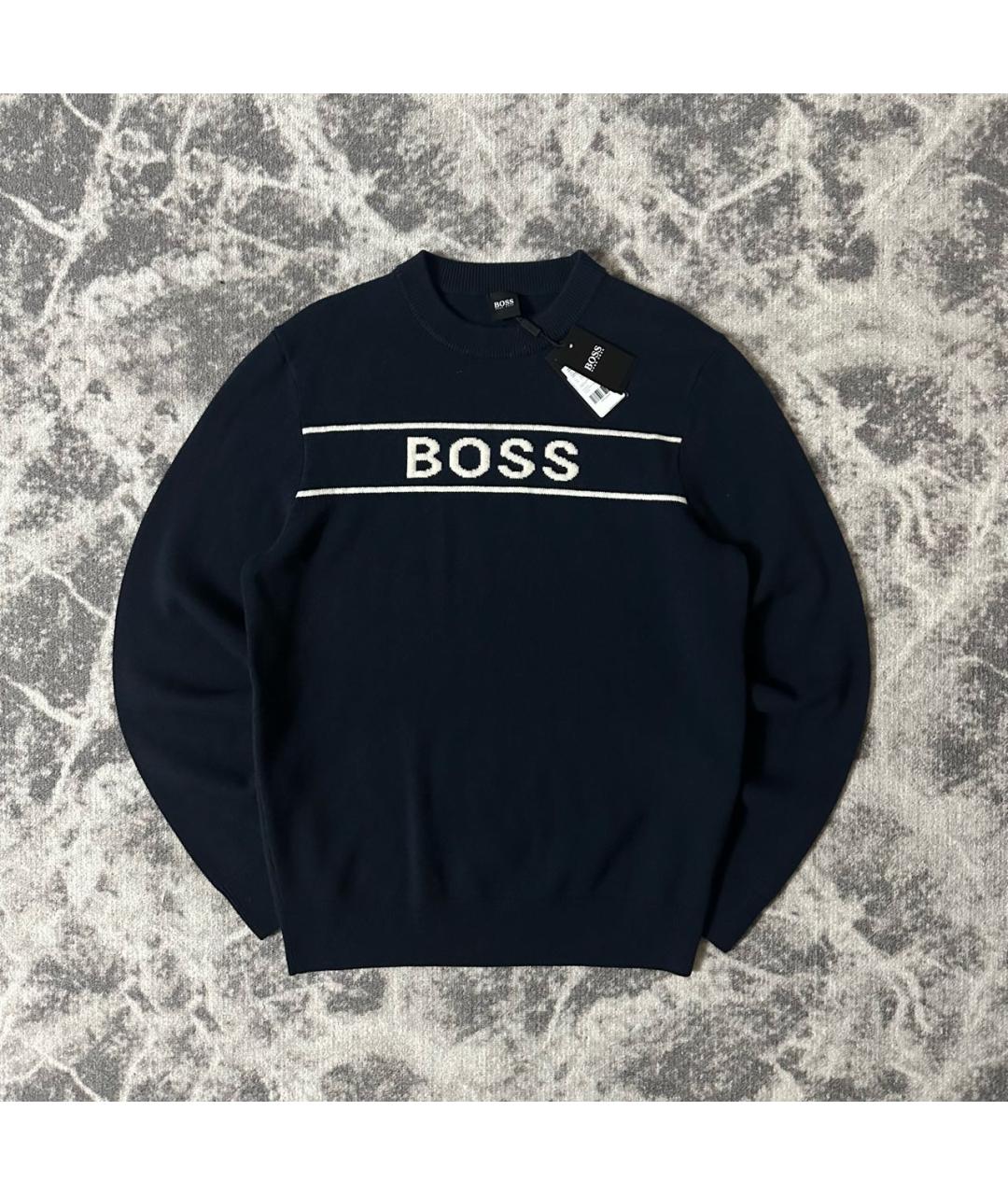 HUGO BOSS Темно-синий шерстяной джемпер / свитер, фото 6