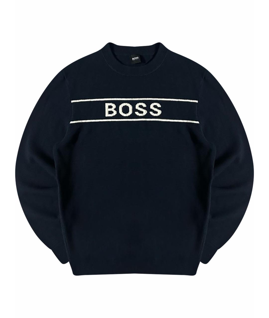 HUGO BOSS Темно-синий шерстяной джемпер / свитер, фото 1