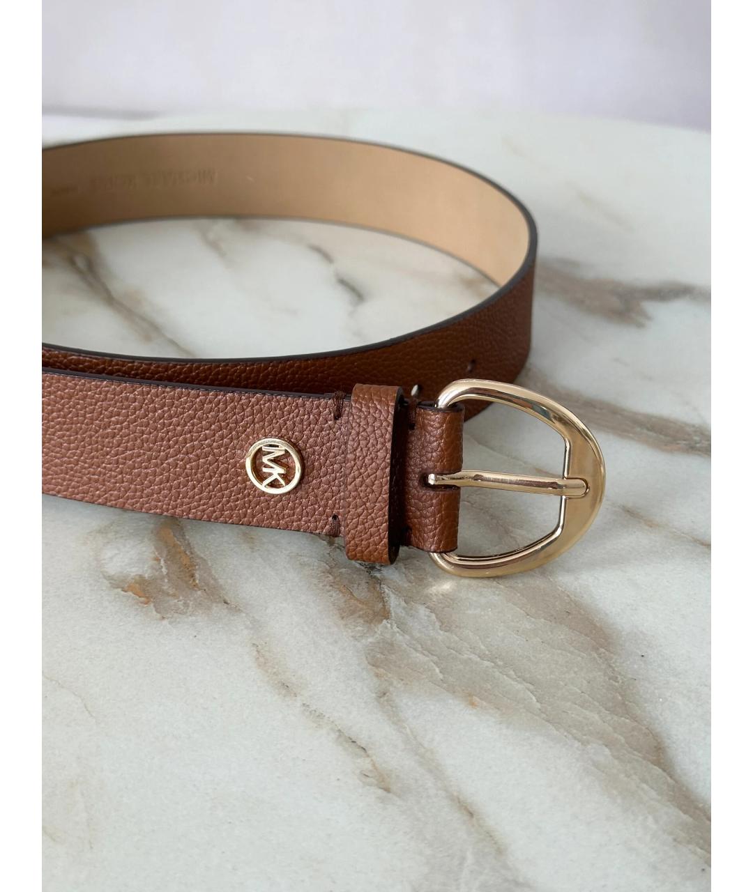 MICHAEL KORS Коричневый кожаный ремень, фото 2