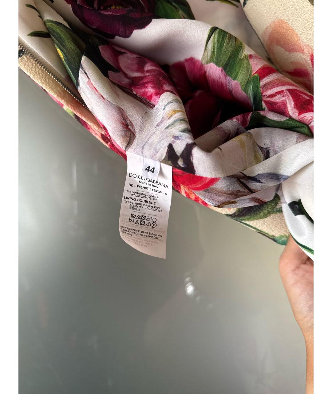 DOLCE&GABBANA Розовое шерстяное повседневное платье, фото 4