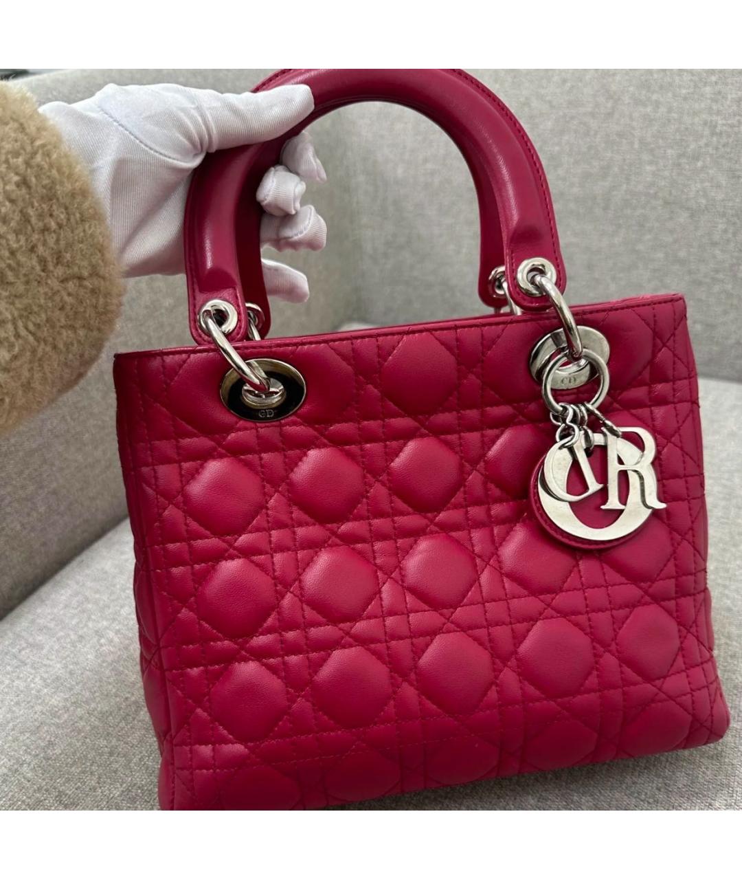 CHRISTIAN DIOR Красная кожаная сумка с короткими ручками, фото 2