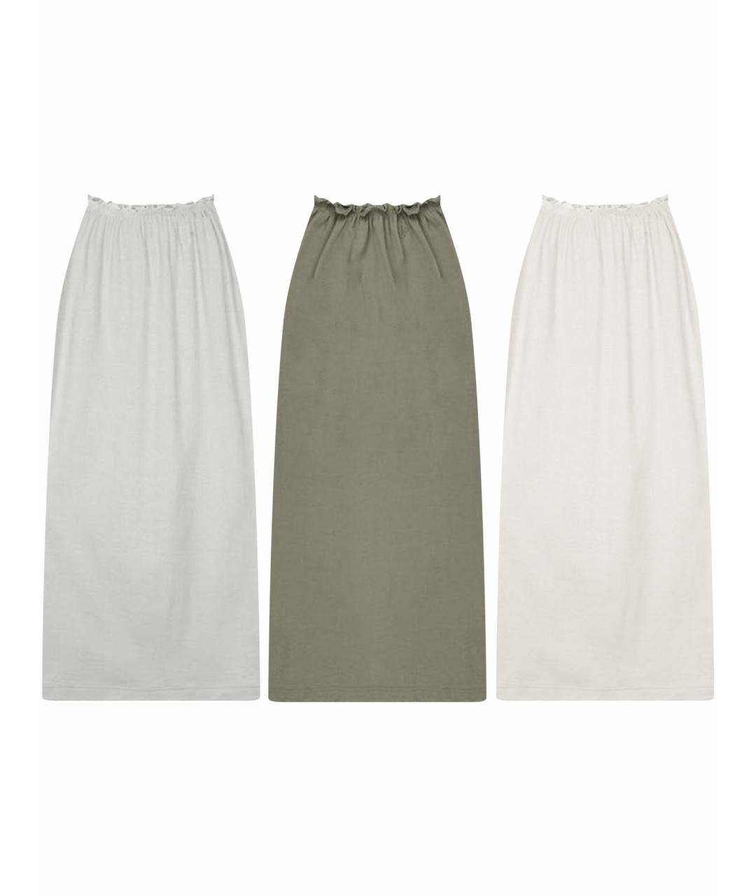JIL SANDER Бежевая хлопковая юбка миди, фото 1