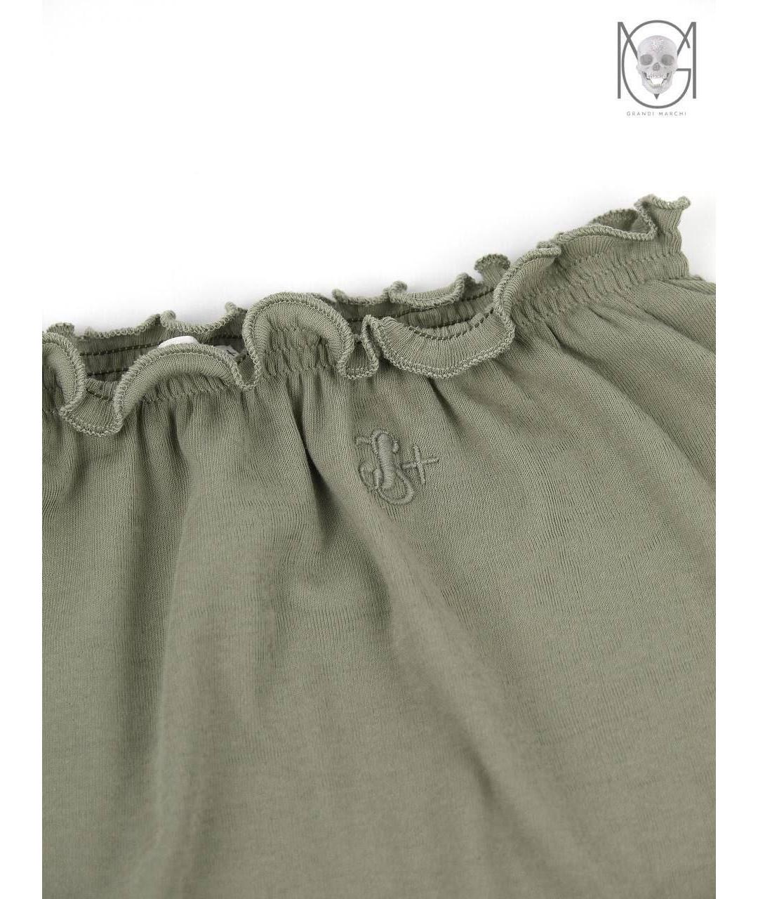 JIL SANDER Бежевая хлопковая юбка миди, фото 6