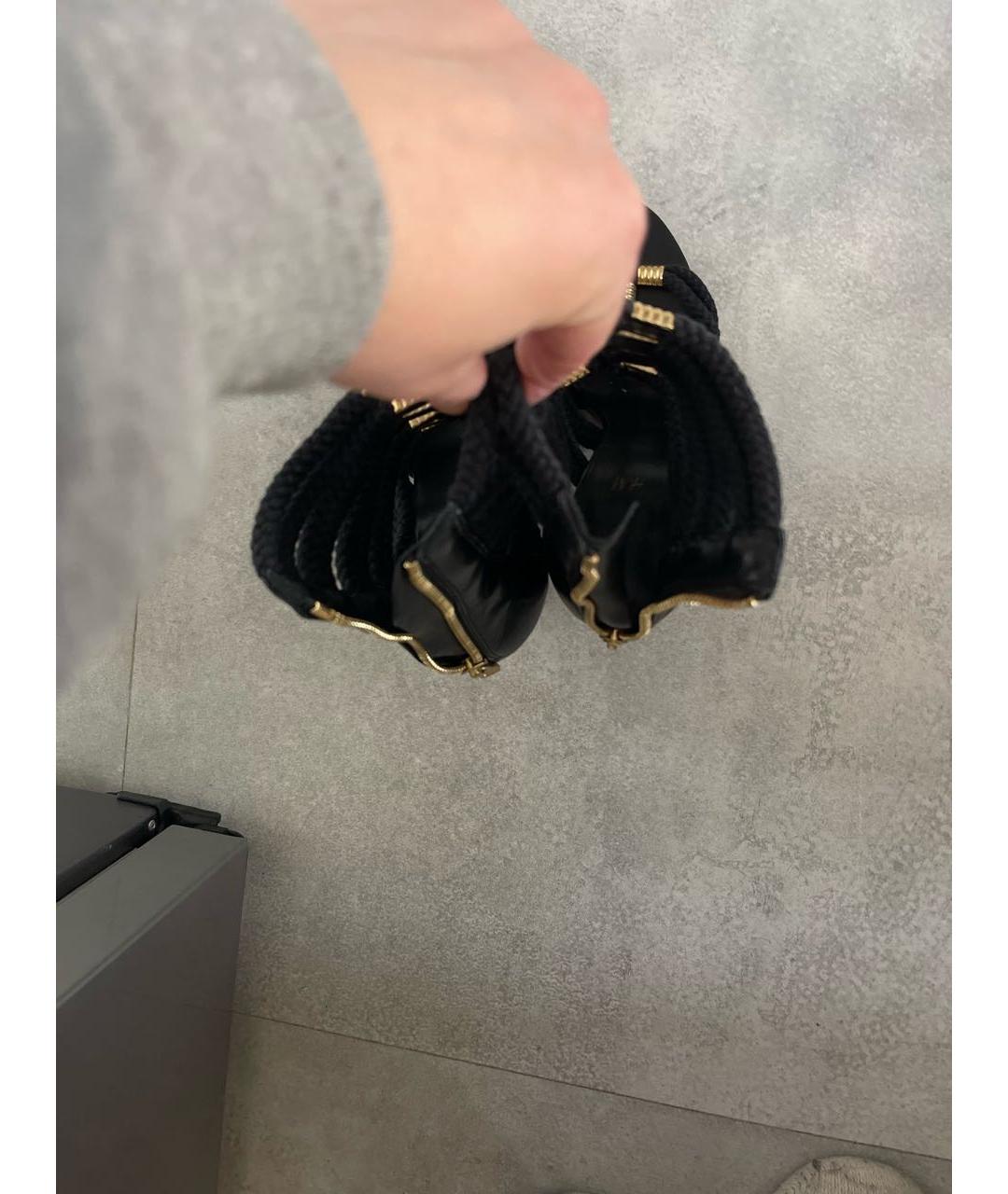 BALMAIN Черные кожаные босоножки, фото 3