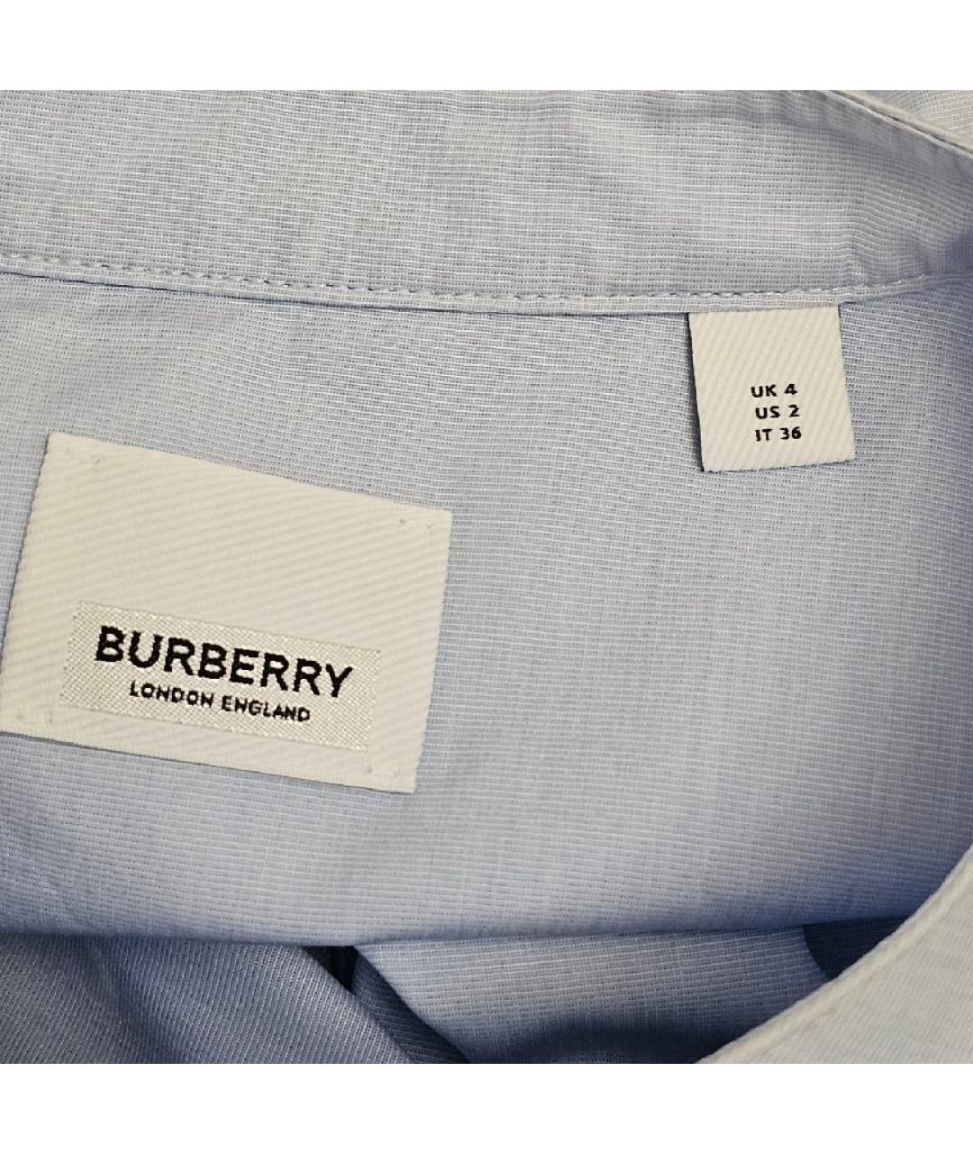 BURBERRY Голубая хлопковая рубашка, фото 4