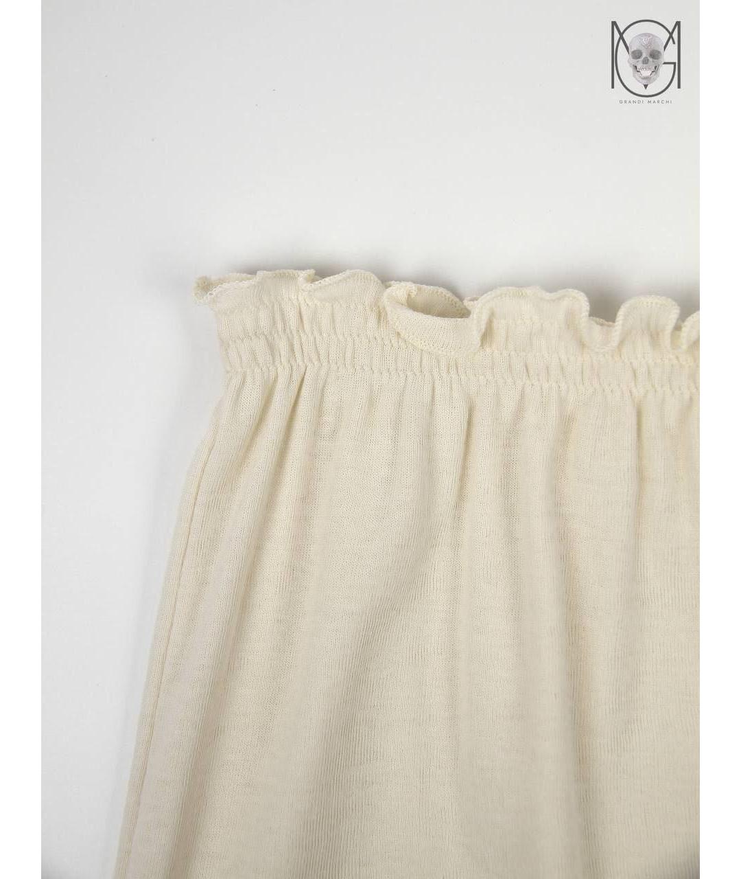 JIL SANDER Бежевая хлопковая юбка миди, фото 3