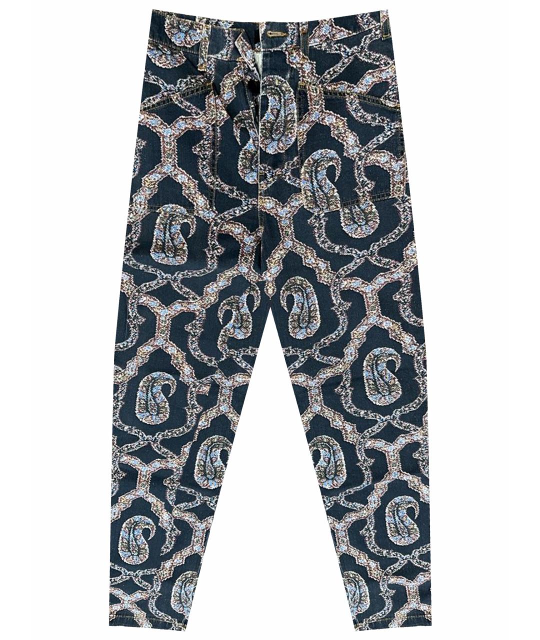 ETRO Синие хлопковые прямые брюки, фото 1
