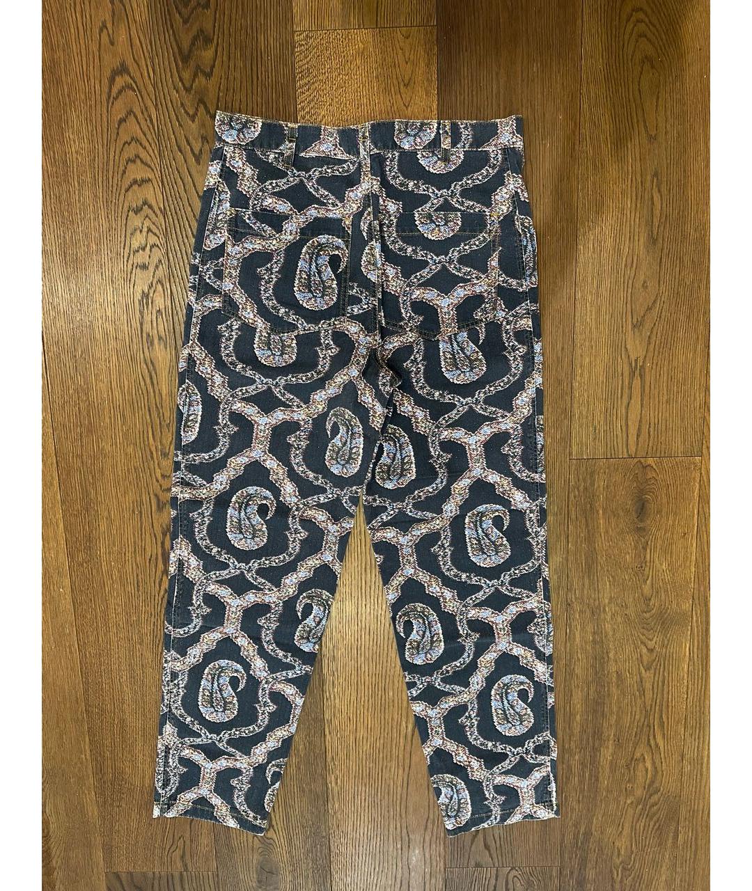 ETRO Синие хлопковые прямые брюки, фото 2