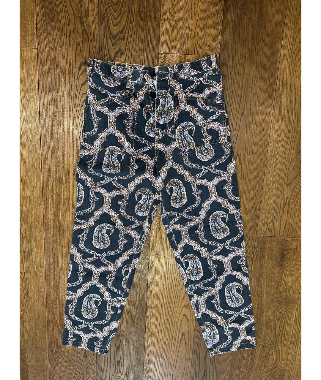 ETRO Синие хлопковые прямые брюки, фото 3
