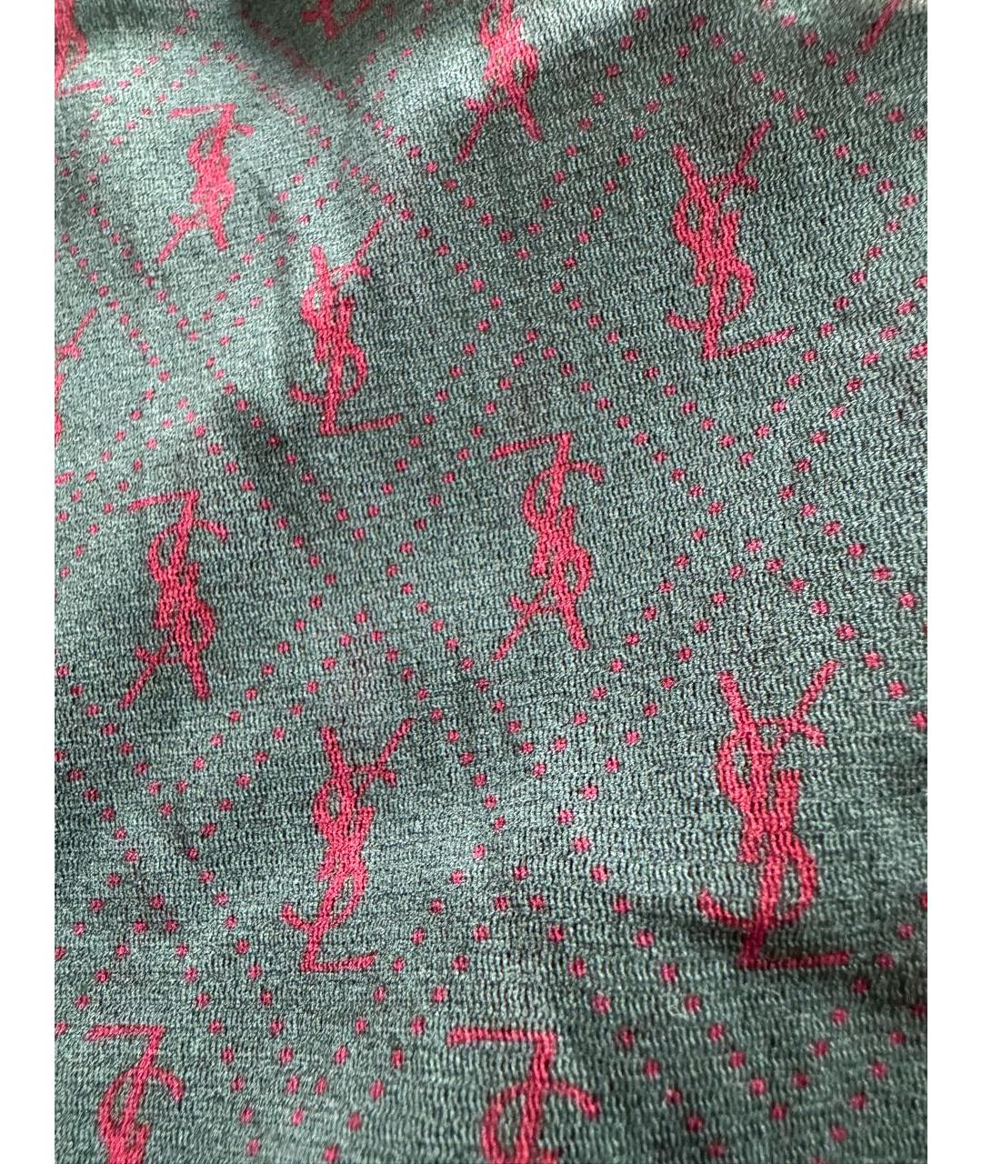 SAINT LAURENT Хаки сетчатое боди, фото 4