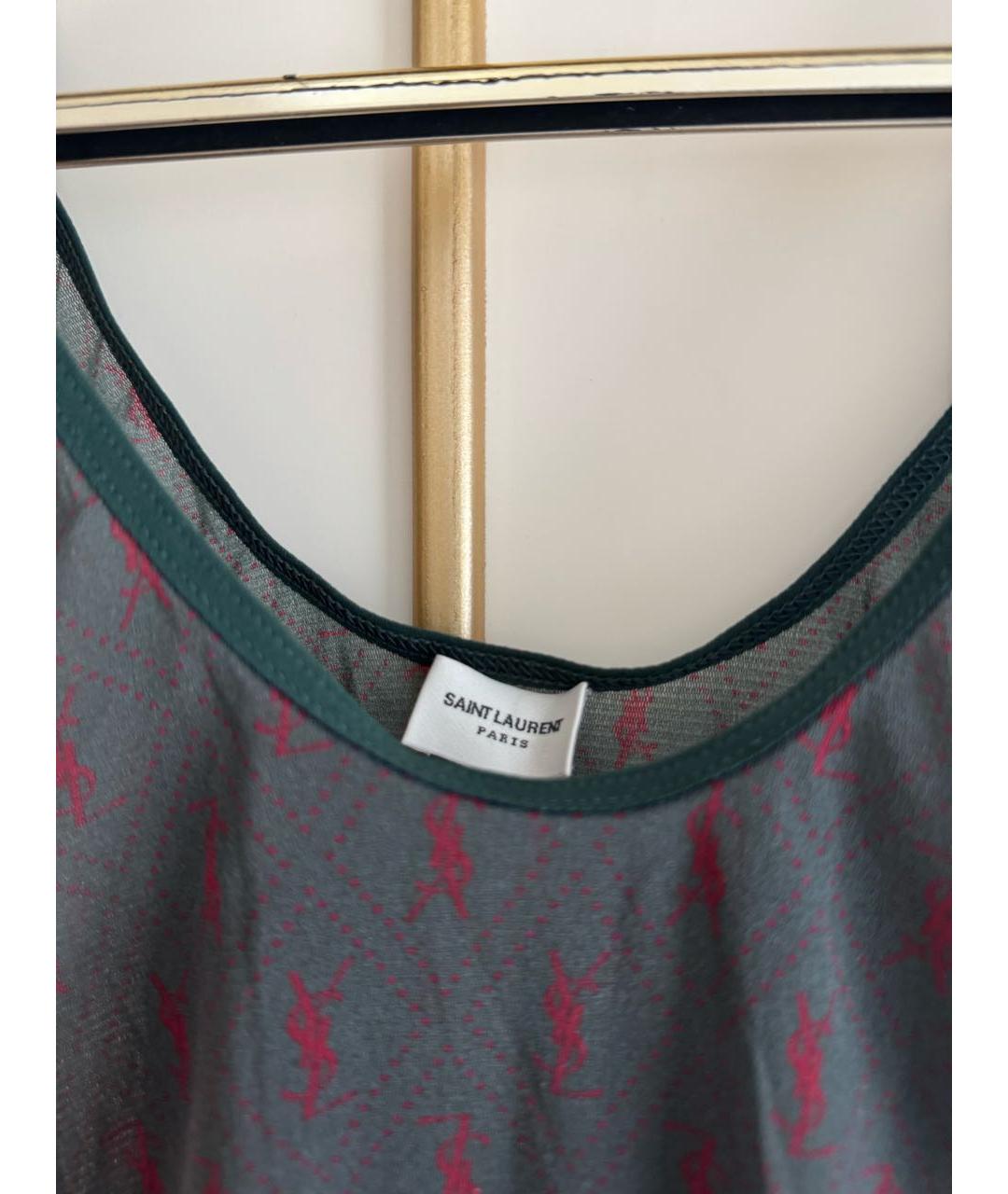 SAINT LAURENT Хаки сетчатое боди, фото 7