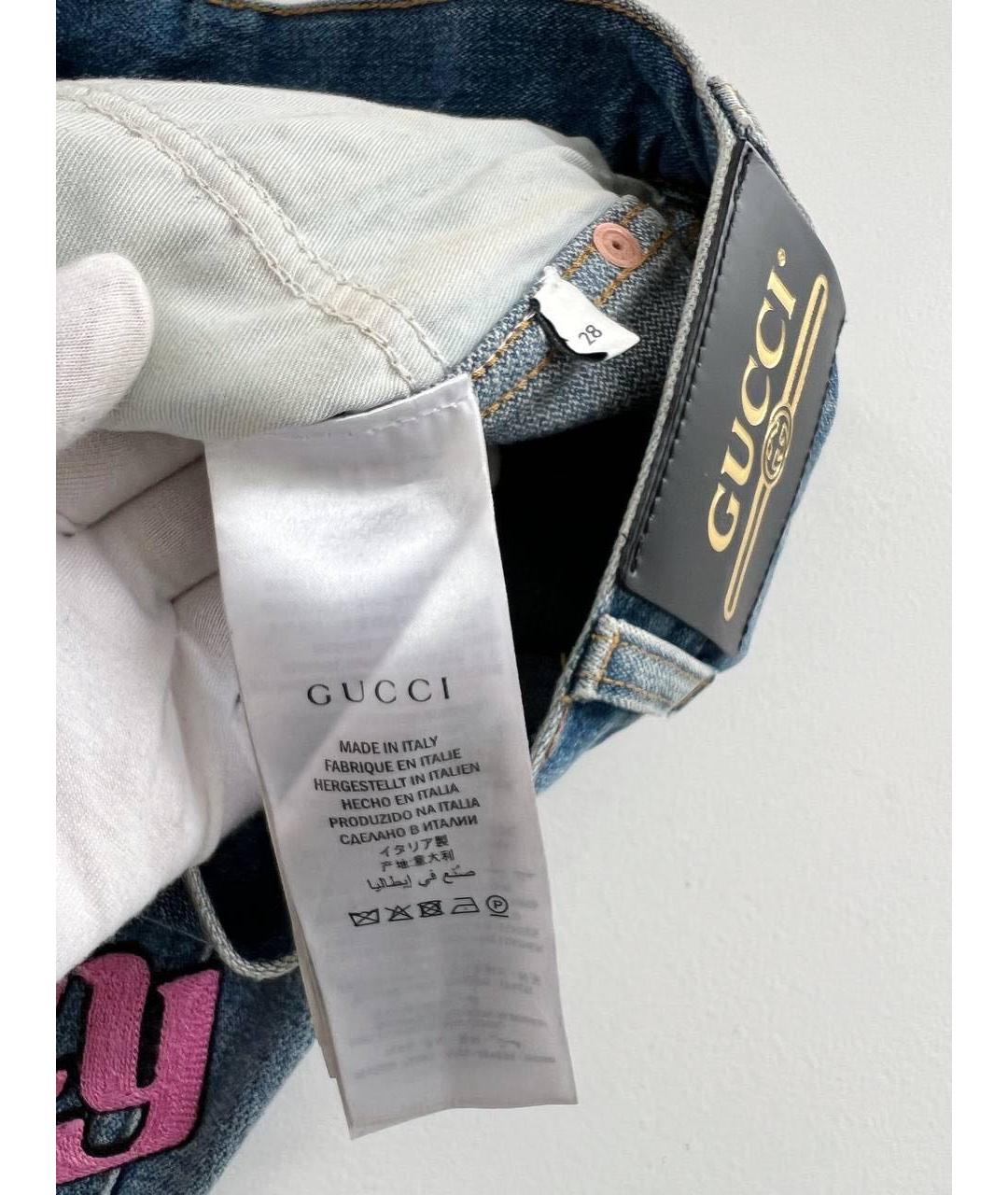 GUCCI Синие деним шорты, фото 8