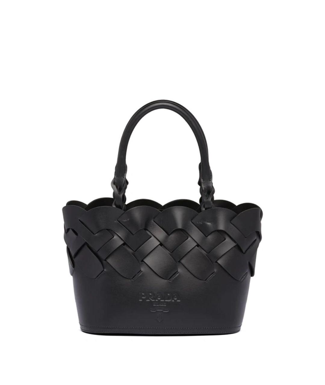 PRADA Черная кожаная сумка тоут, фото 8