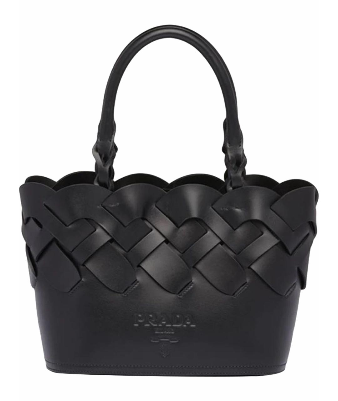 PRADA Черная кожаная сумка тоут, фото 1